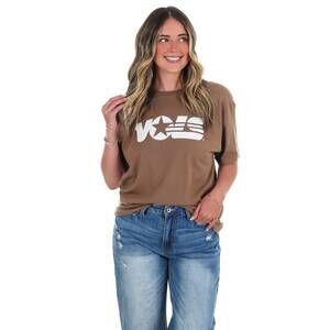 NEW SCARLET & GOLD vols logo short sleeve tee in vintage brown